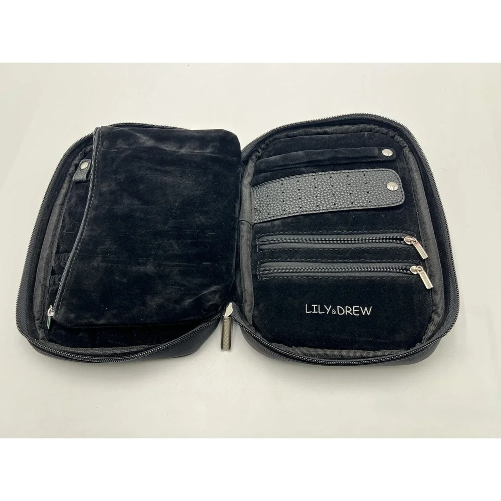 Lily & Drew Travel Jewelry Storage Organizer / Carrying Case, Black, Pre-Owned